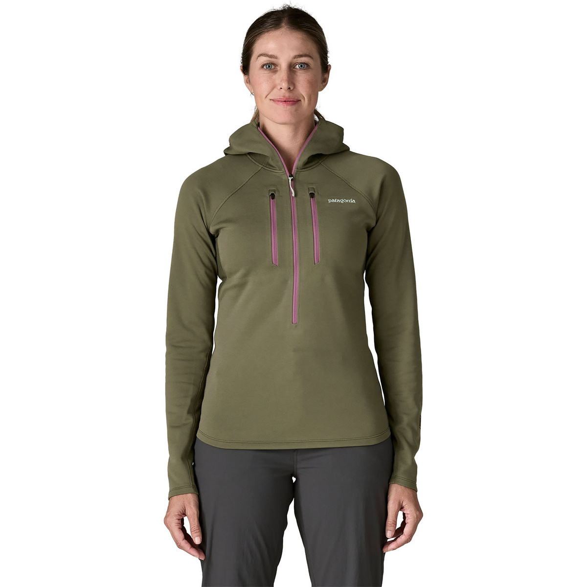 Patagonia Damen R1 Ultralight Hoodie (Größe S, oliv)