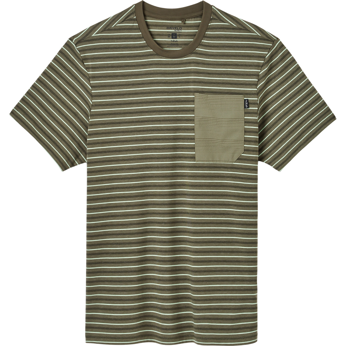 Rab Herren Rivelin Stripe Pocket T-Shirt (Größe S, gruen)