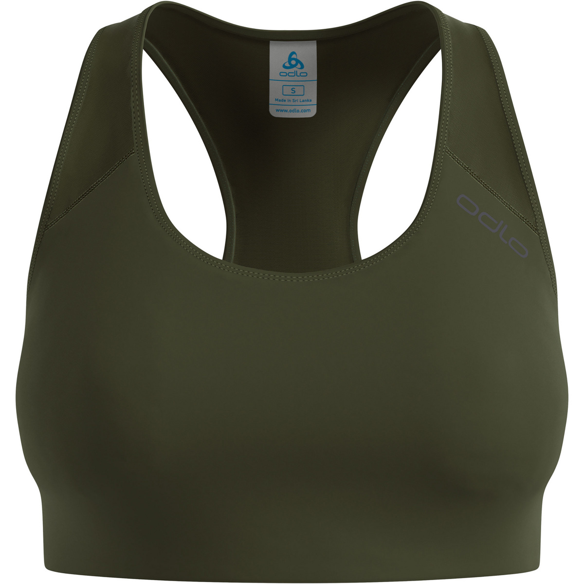 Odlo Damen Medium Support Sport BH (Größe M, oliv)