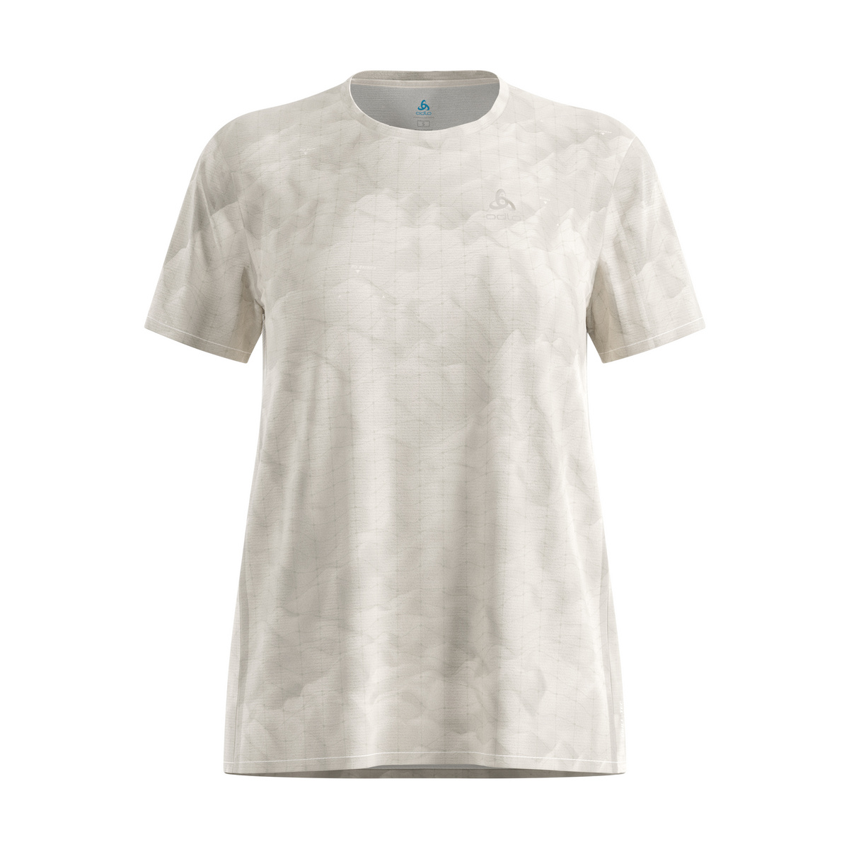 Odlo Damen Zeroweight Chill-Tec Print T-Shirt (Größe XL, beige)