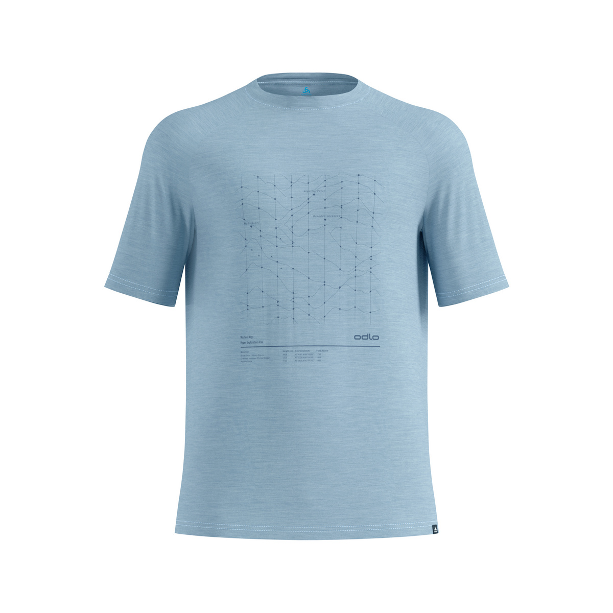 Odlo Herren Merino Tencel Hyper Map T-Shirt (Größe XL, blau)