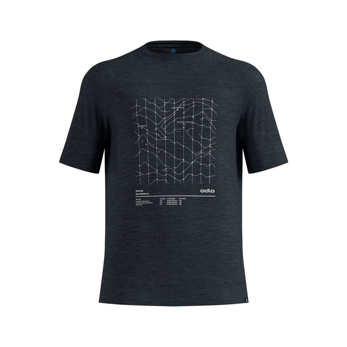 Odlo Herren Merino Tencel Hyper Map T-Shirt (Größe XL, schwarz)