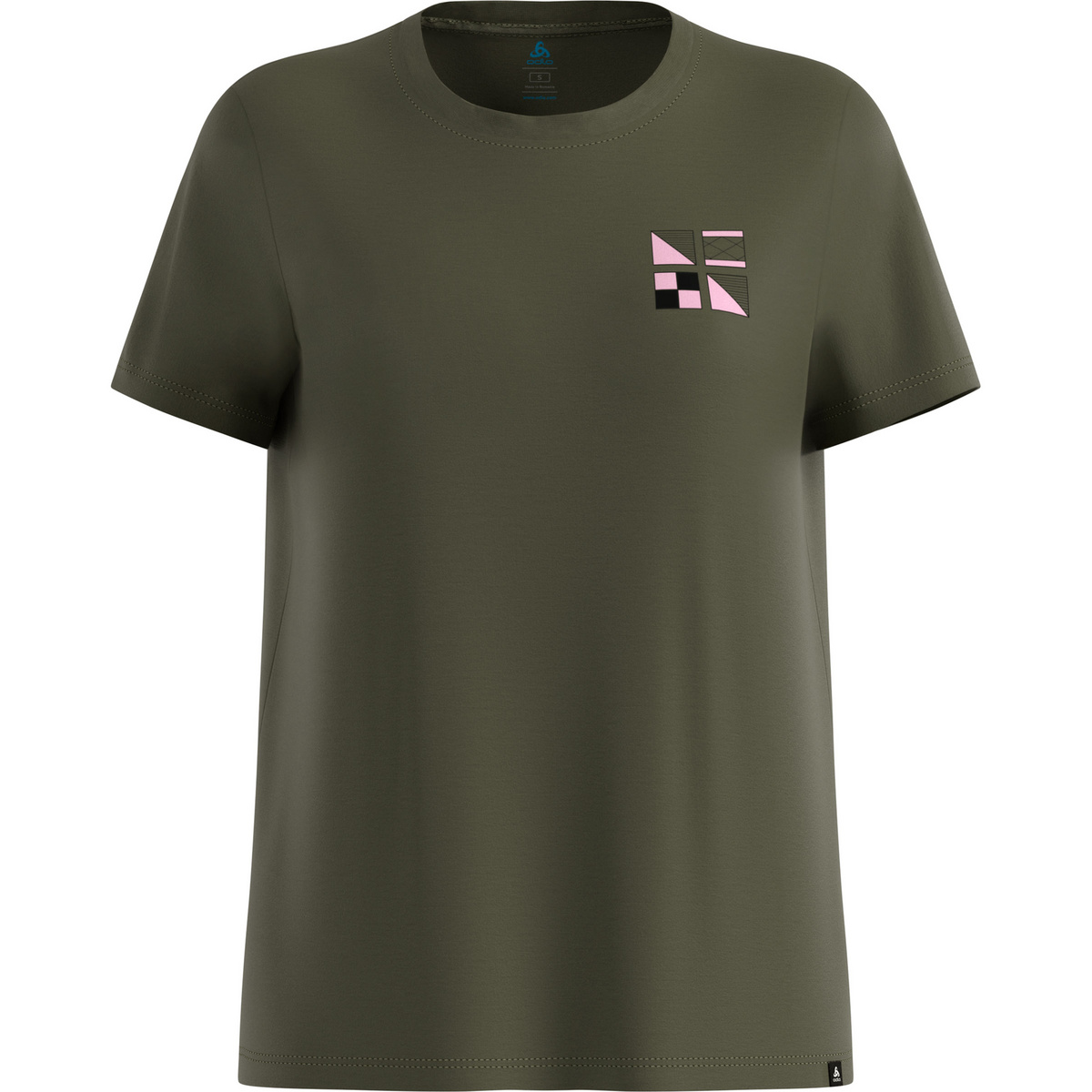 Odlo Damen Cotton Blend Odlo Flags T-Shirt (Größe M, oliv)