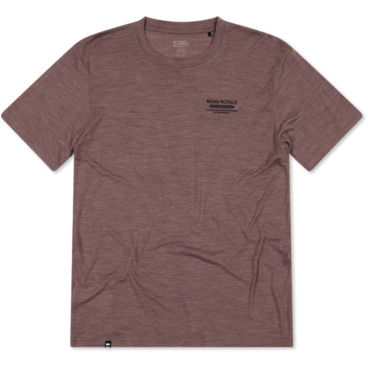 Mons Royale Herren Zephyr Merino Tencel T-Shirt (Größe L, braun)