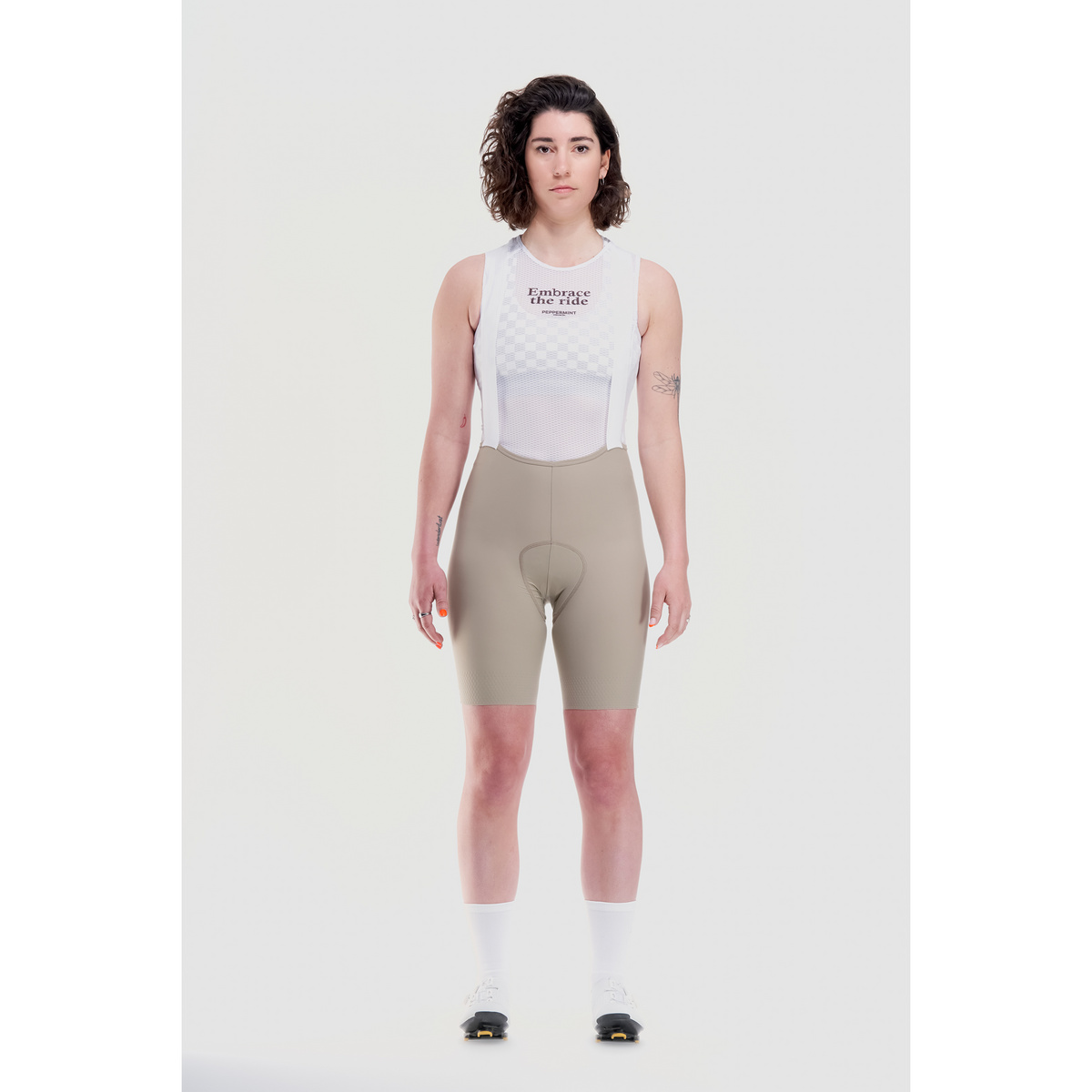 Peppermint Damen Signature Bib kurz (Größe XL, beige)