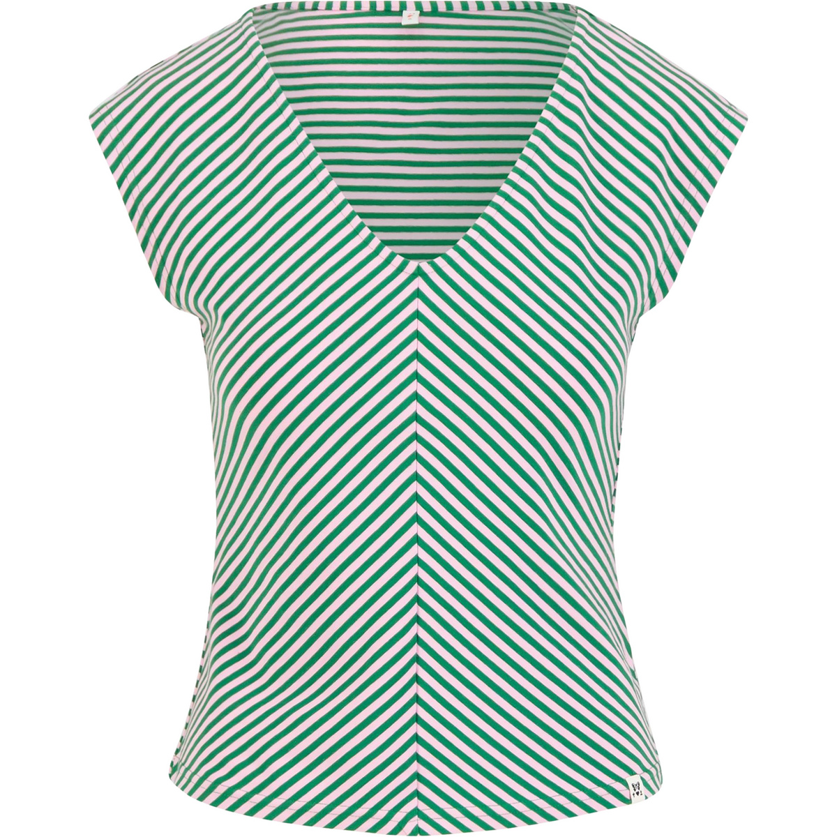 Blutsgeschwister Damen Vintage V-Neck T-Shirt (Größe L, weiss)