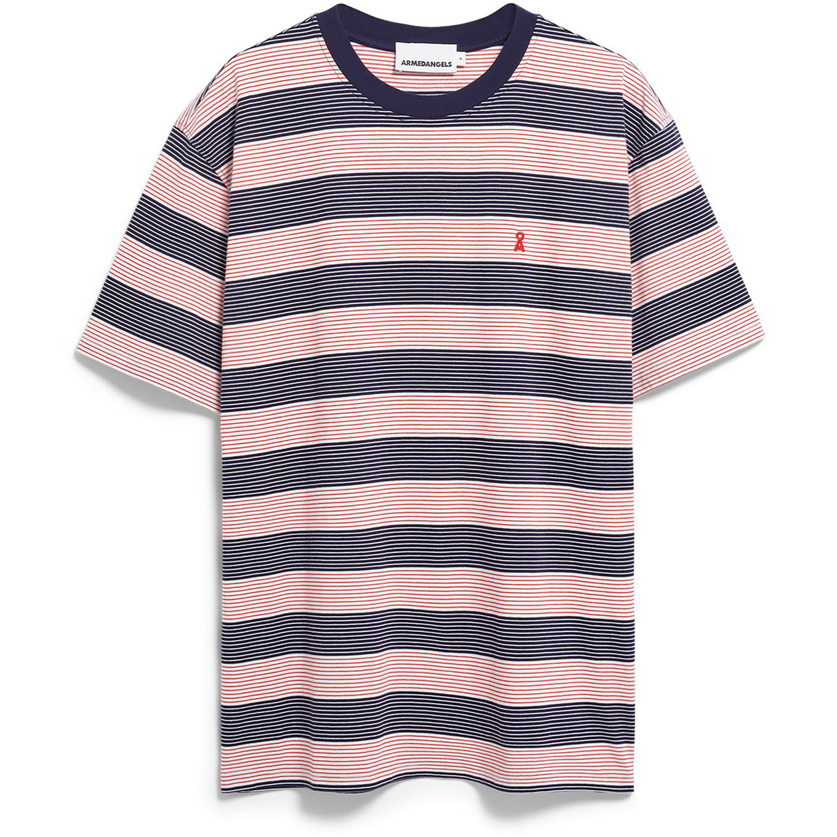 Image of Armedangels Herren Maarkos Multi Stripes T-Shirt