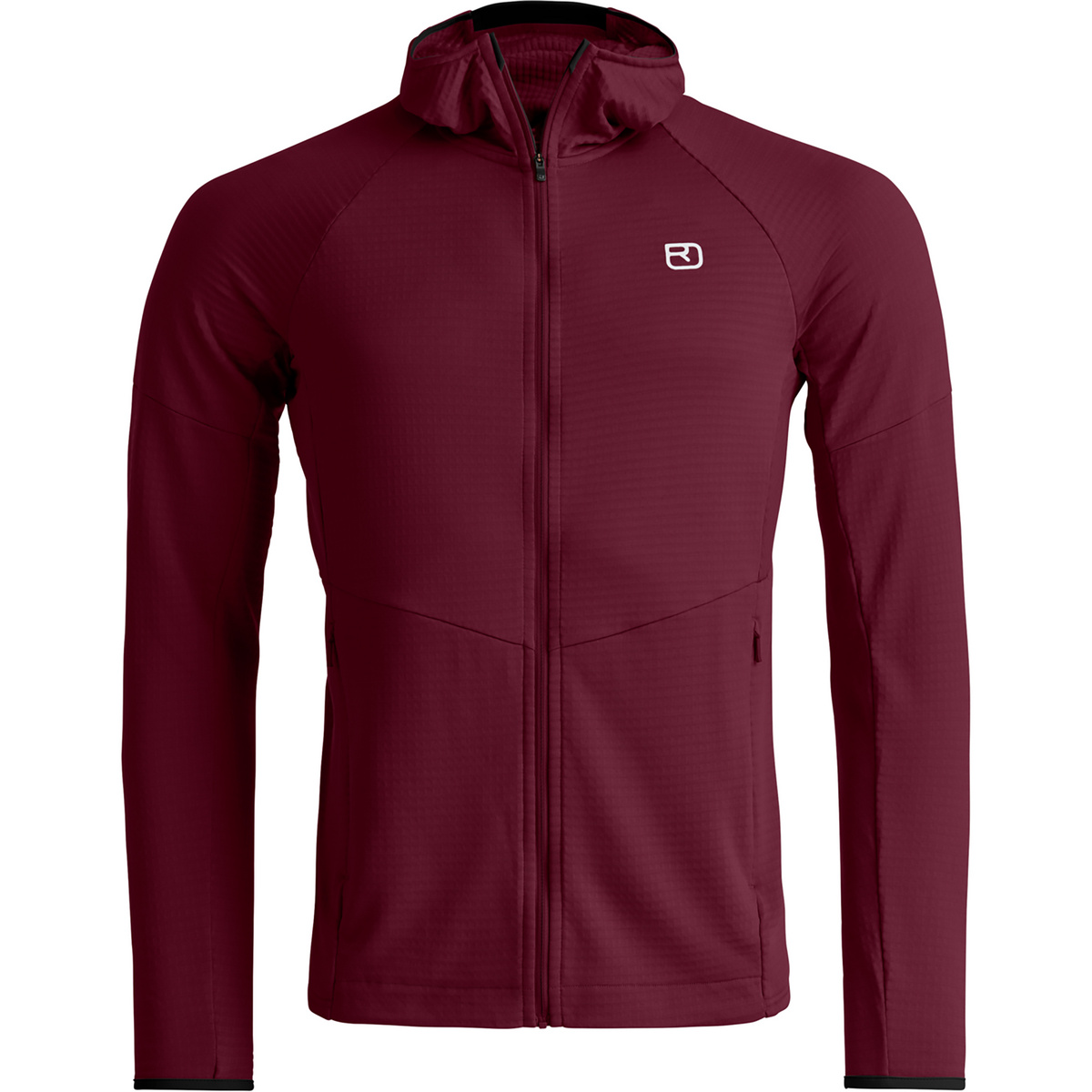 Ortovox Herren Fleece Light Grid Hoodie Jacke (Größe XXL, rot)
