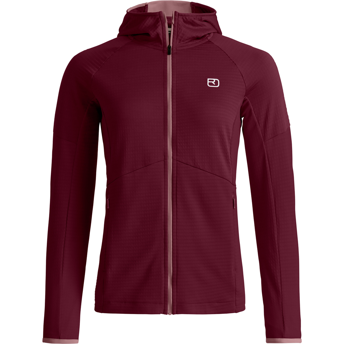 Ortovox Damen Fleece Light Grid Hoodie Jacke (Größe XS, rot)