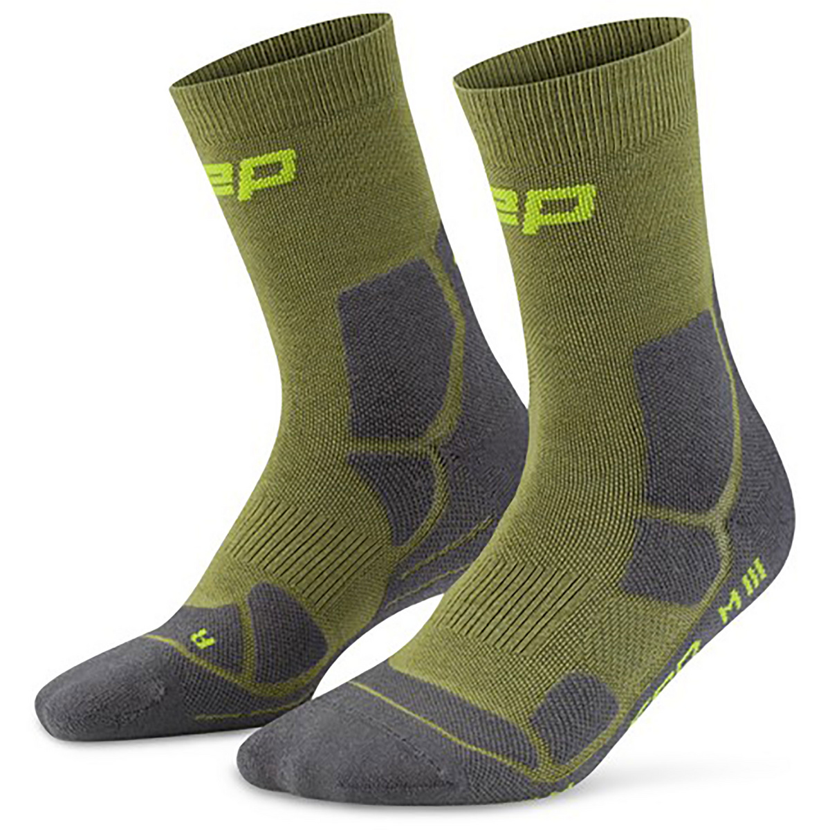 CEP Damen Hiking Mid Cushion Socken (Größe 40 , oliv)