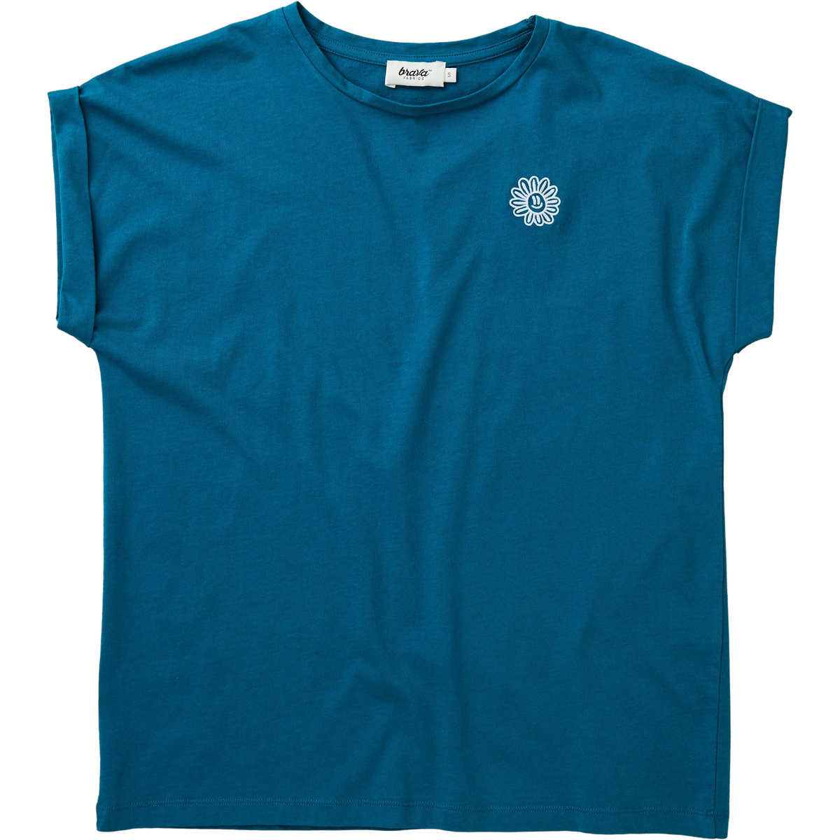 Image of Brava Fabrics Donna Maglietta Asis Percales Daisy Scoop