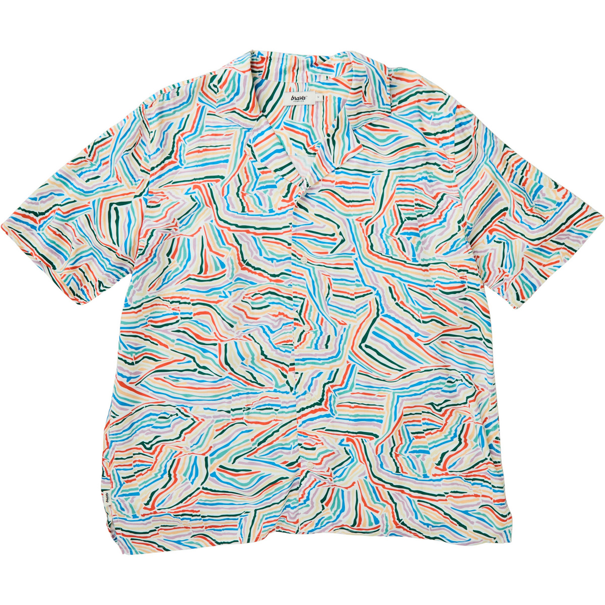 Image of Brava Fabrics Uomo Camicia Messy Stripes Aloha