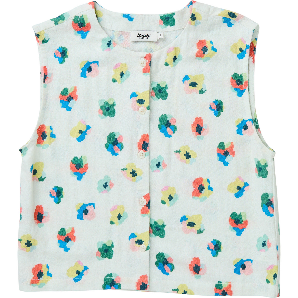 Image of Brava Fabrics Donna Camicetta Mini Flower Button Up