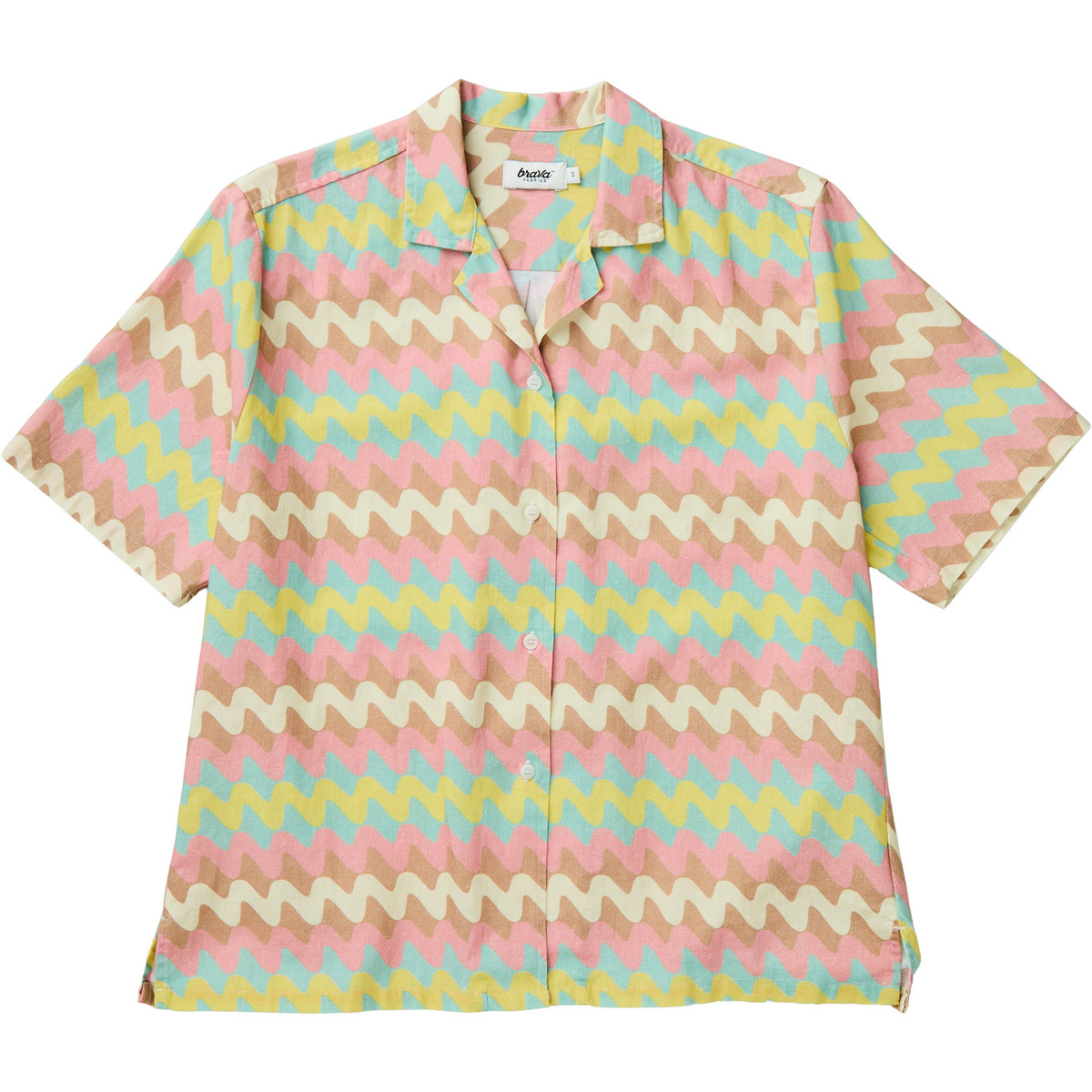 Image of Brava Fabrics Donna Camicetta Pastel Wavy Stripes Aloha