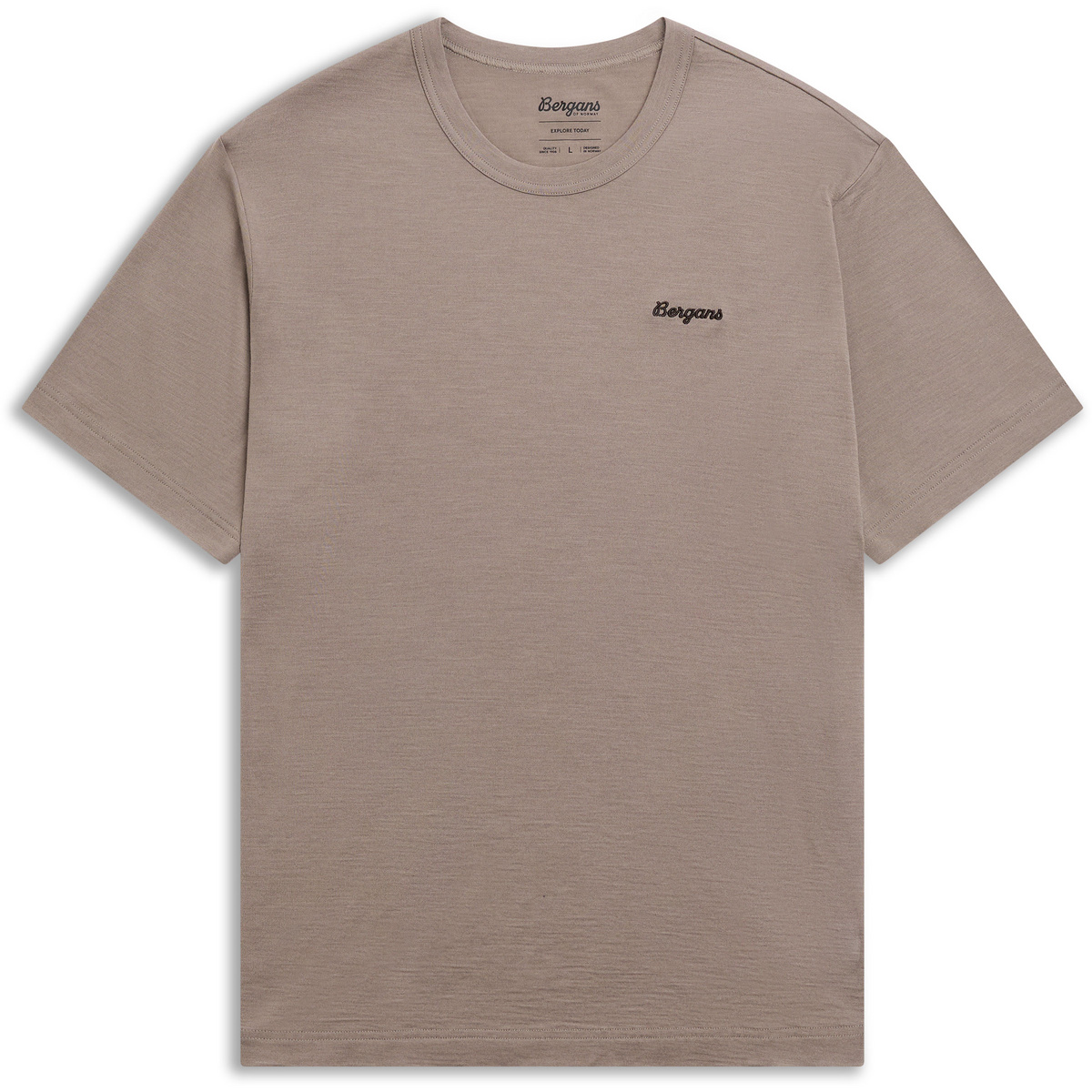 Bergans Herren Logo Merino T-Shirt (Größe M, beige)
