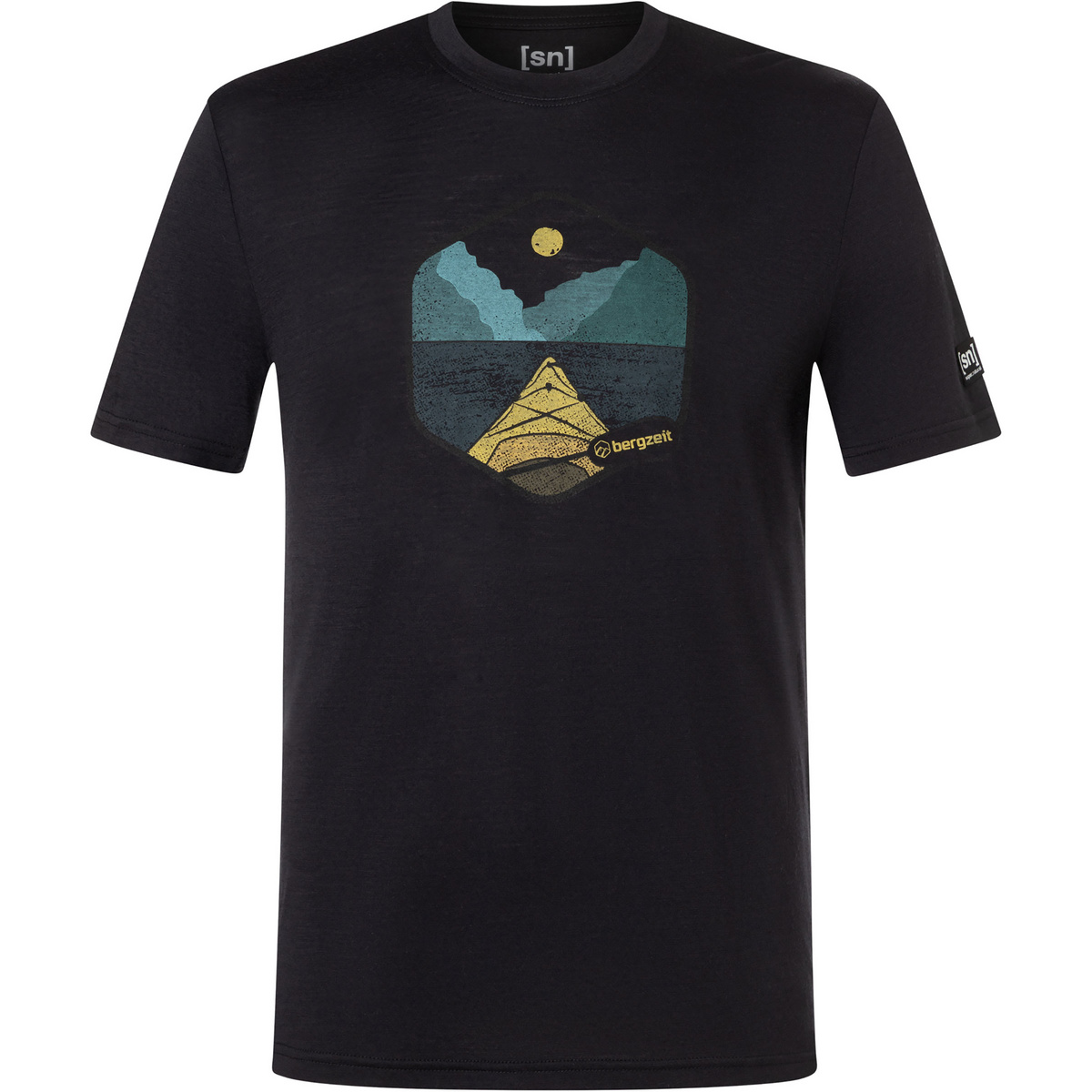 Super.Natural Herren Bergzeit Fiordo T-Shirt (Größe L, schwarz)