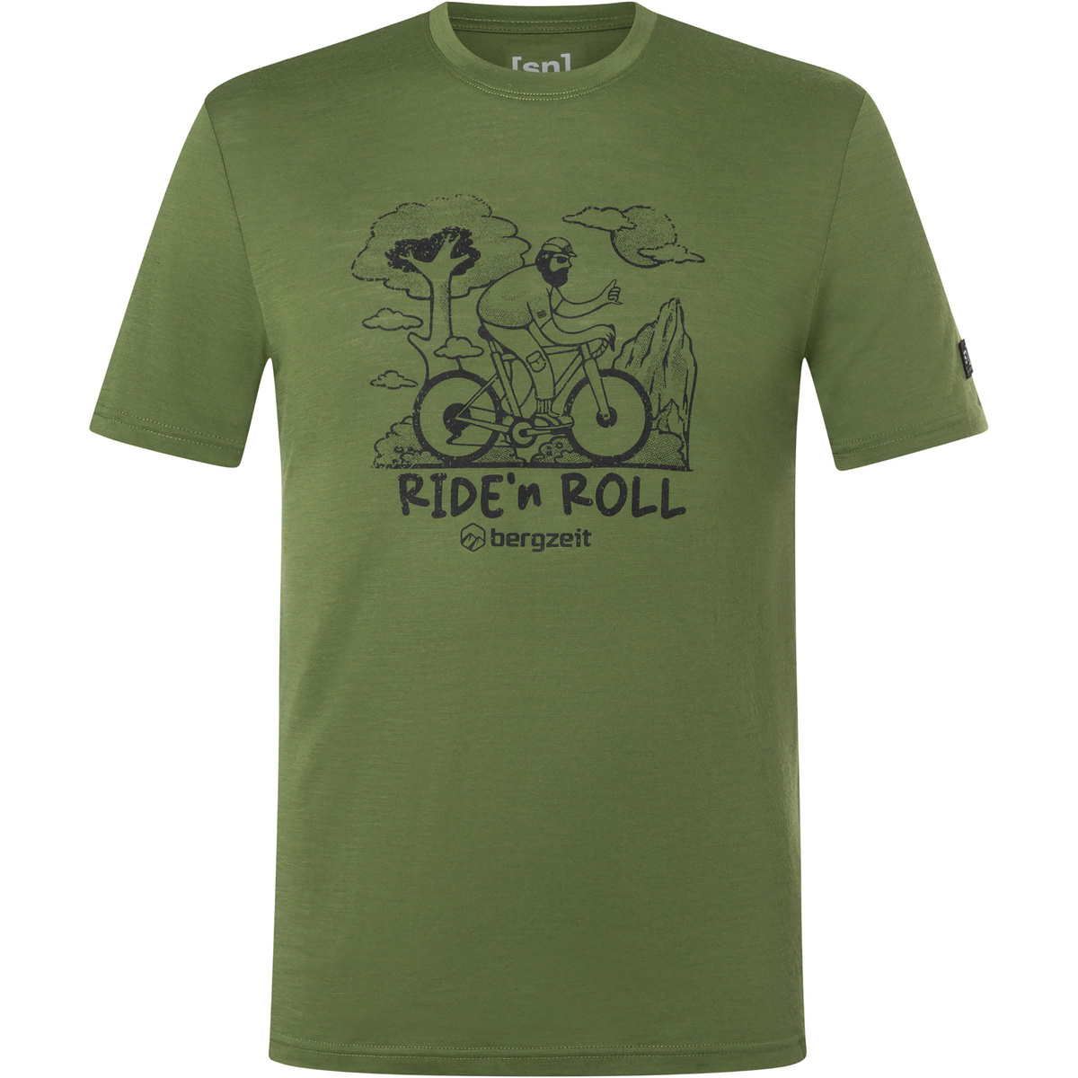 Super.Natural Herren Bergzeit Ride N Roll T-Shirt (Größe M, oliv)