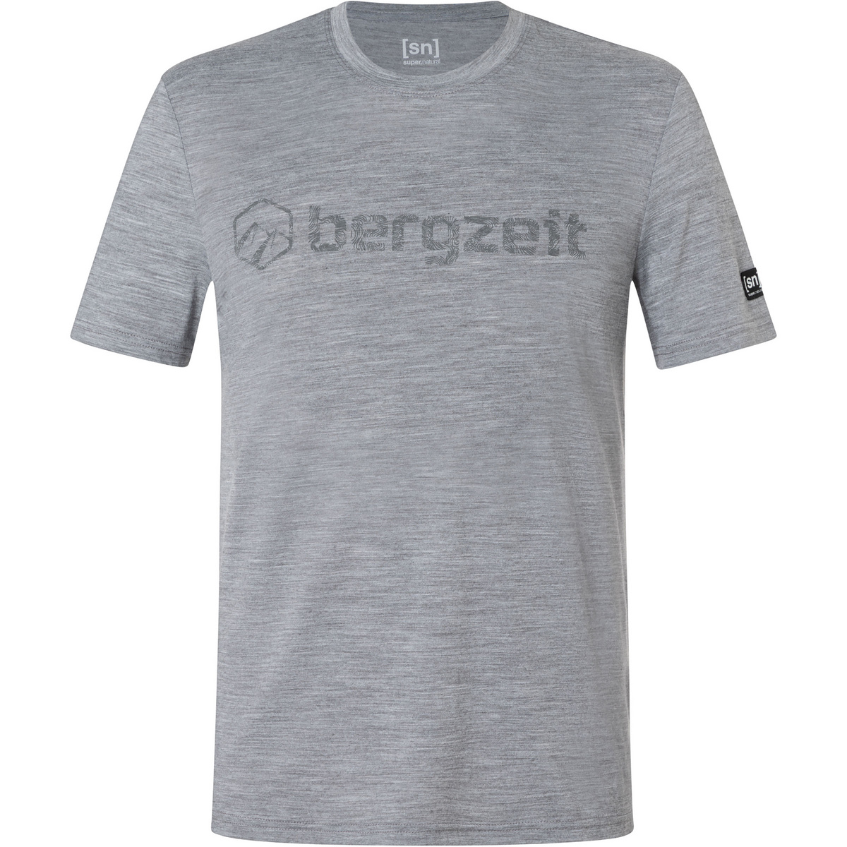 Super.Natural Herren Bergzeit Lines T-Shirt (Größe M, grau)