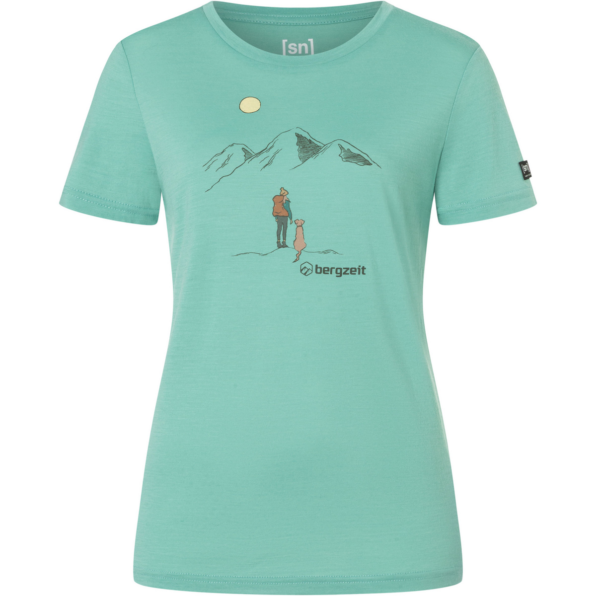 Super.Natural Damen Bergzeit Share The View T-Shirt (Größe S, tuerkis)