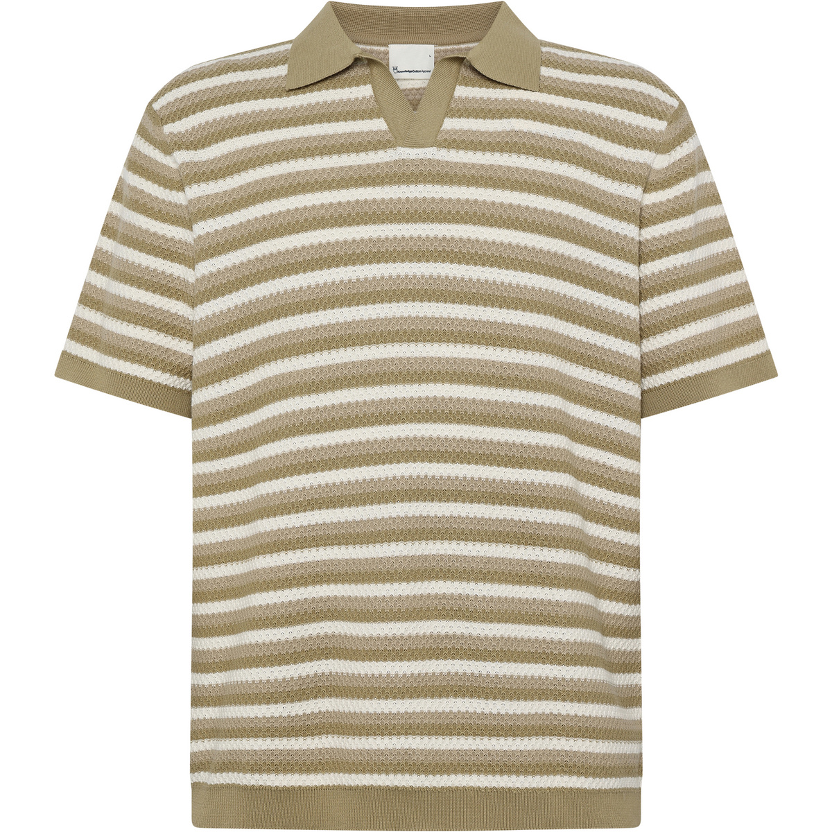 Image of KnowledgeCotton Apparel Uomo Maglietta Striped Knitted Polo