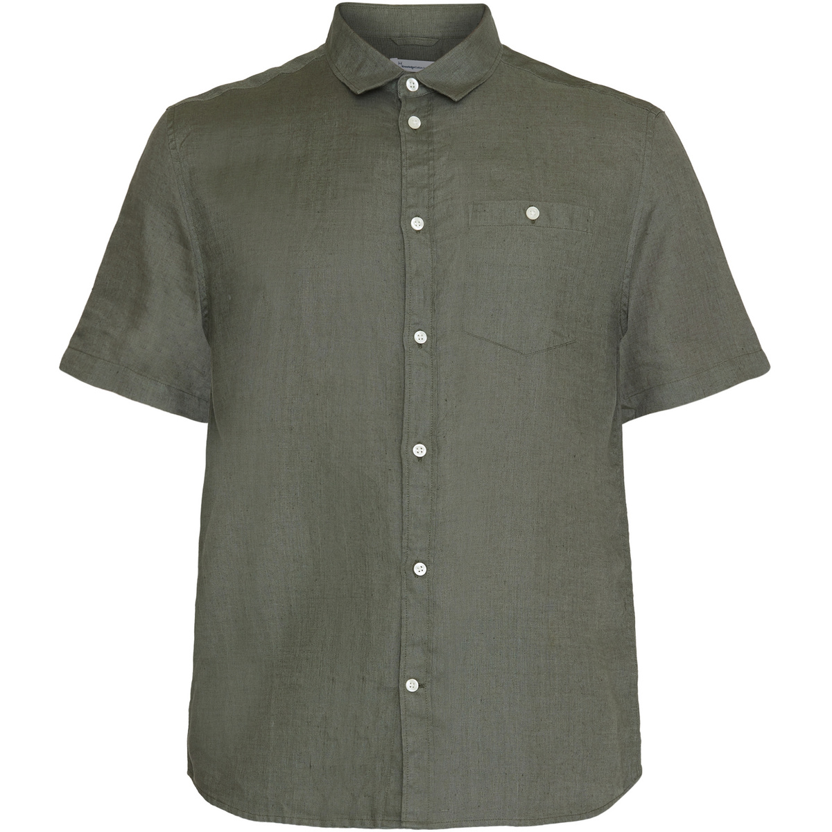 KnowledgeCotton Apparel Herren Linen Hemd (Größe S, oliv)