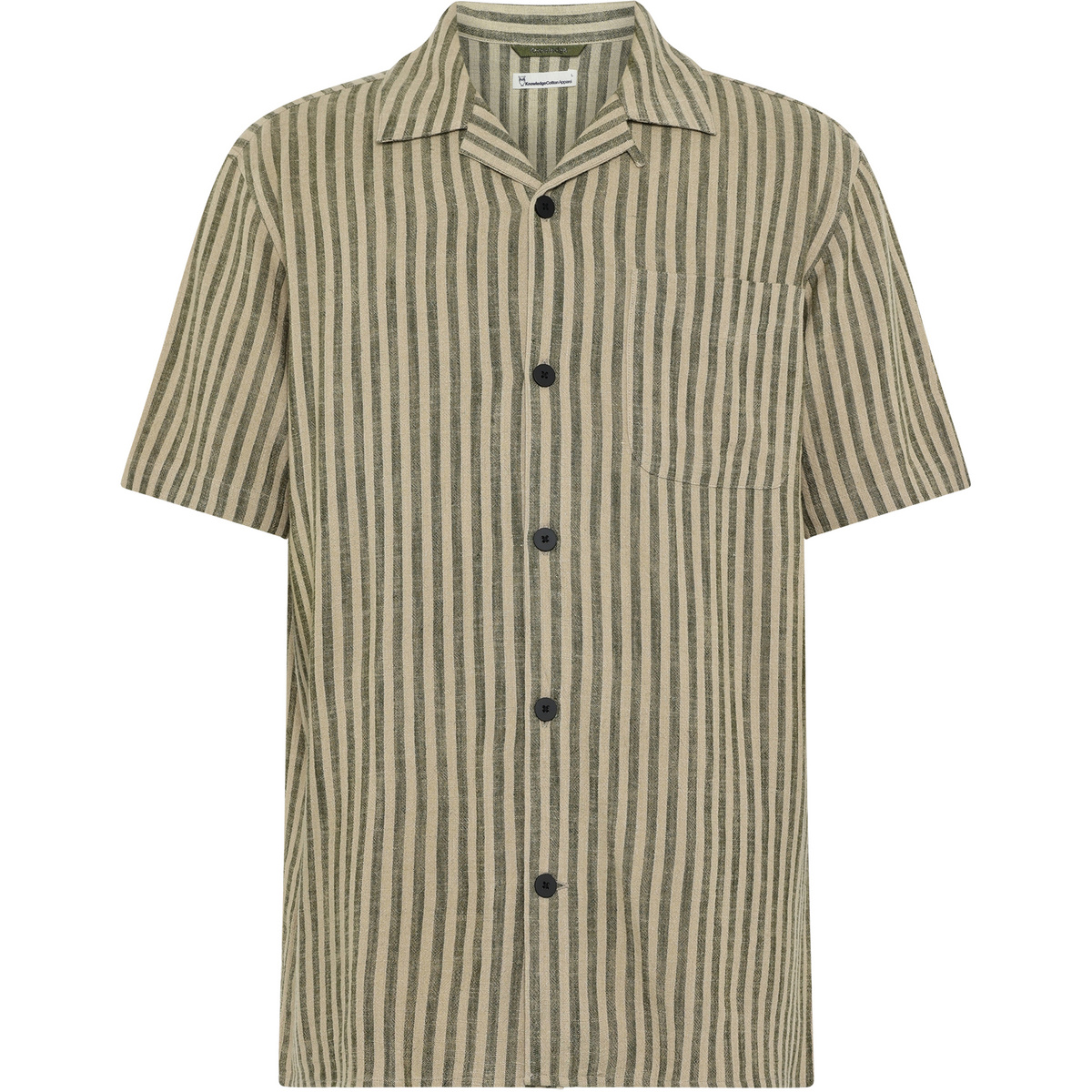 Image of KnowledgeCotton Apparel Herren Linen-Mix Striped Hemd