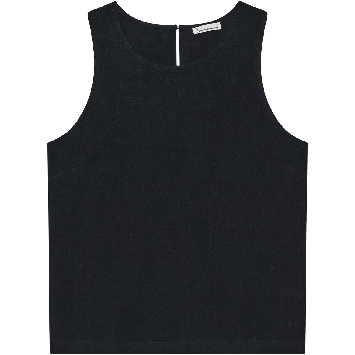 KnowledgeCotton Apparel Damen Linen-Mix Top (Größe M, schwarz)