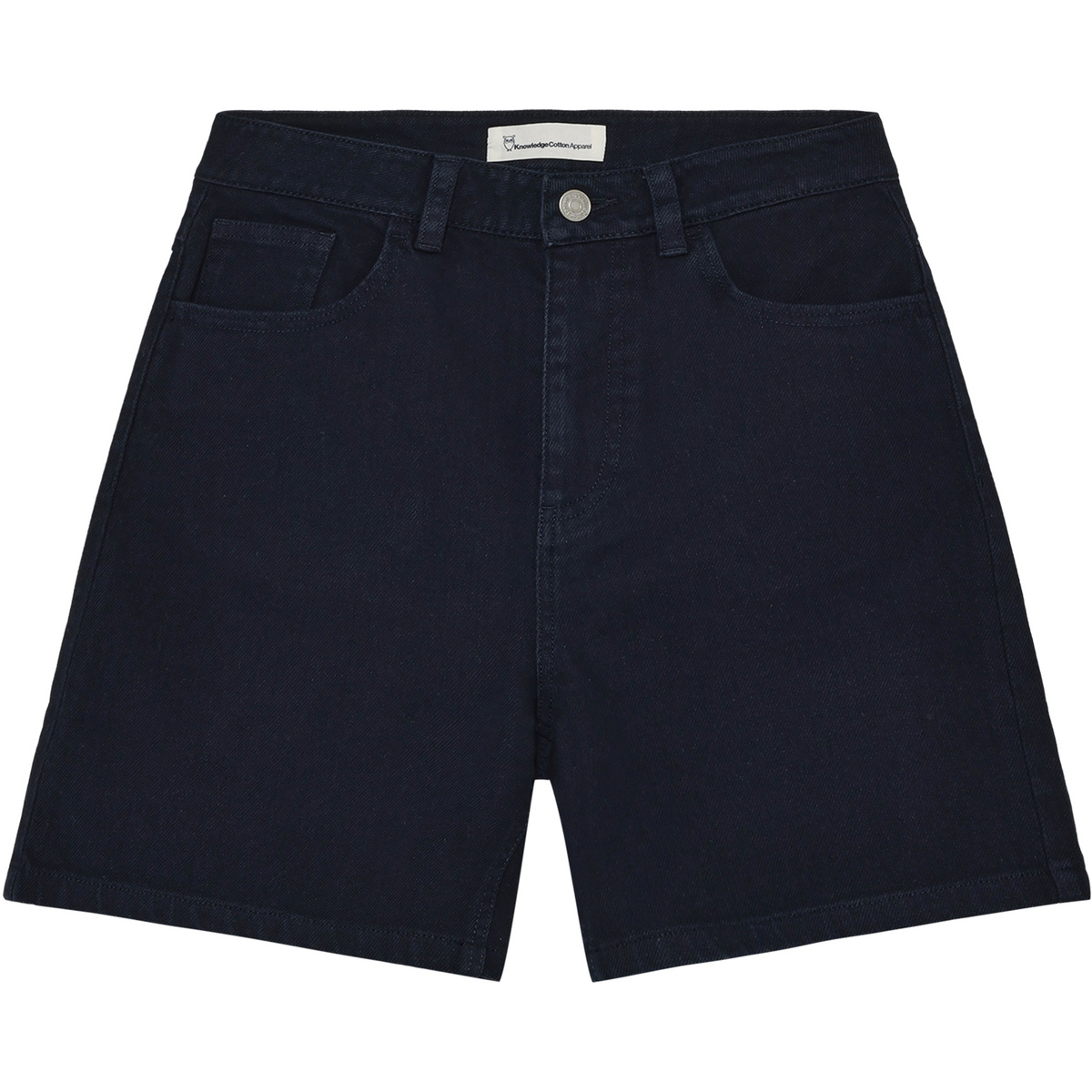 Image of KnowledgeCotton Apparel Damen Gale Straight Mid-Rise Twill Shorts