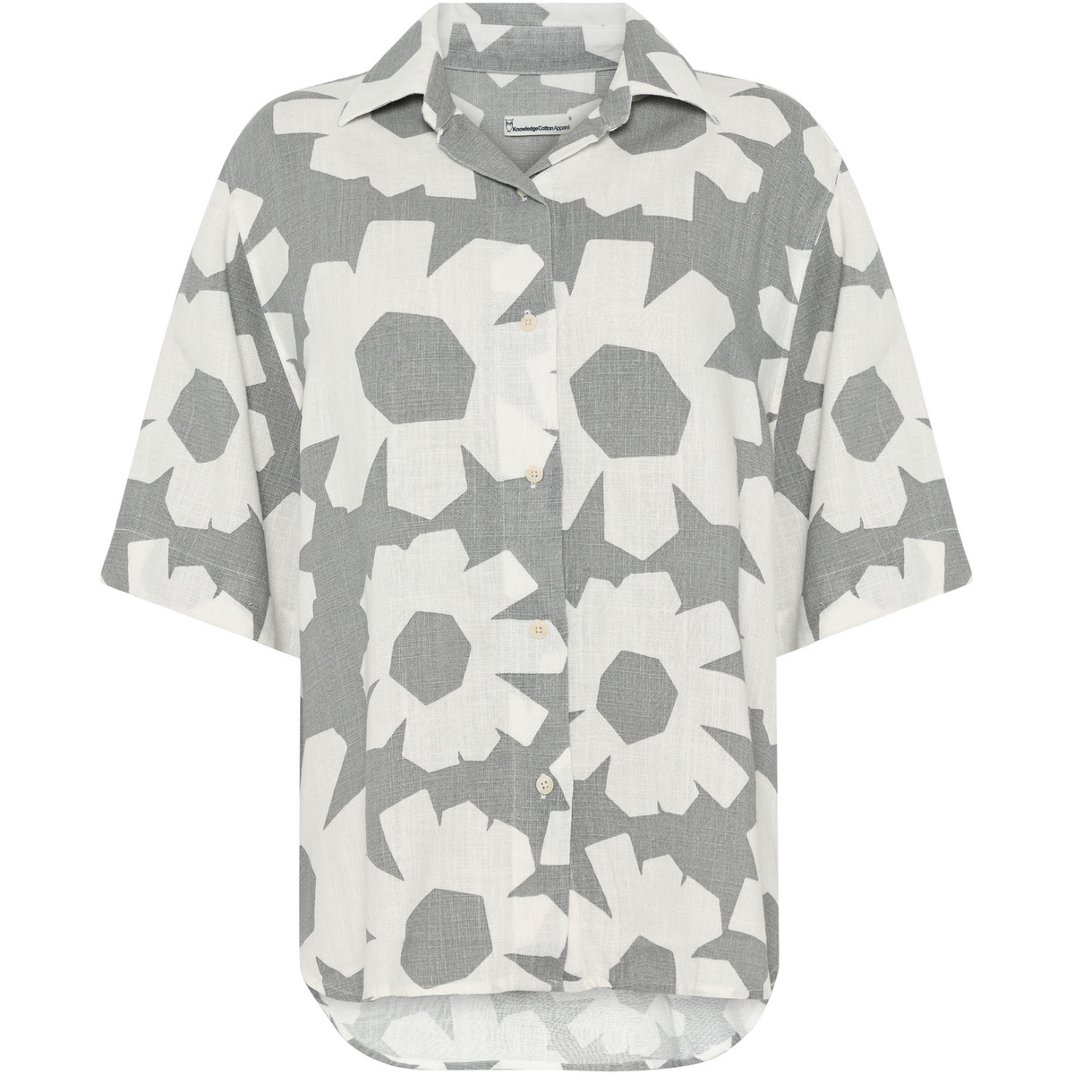 Image of KnowledgeCotton Apparel Donna Camicetta Linen-Mix Printed