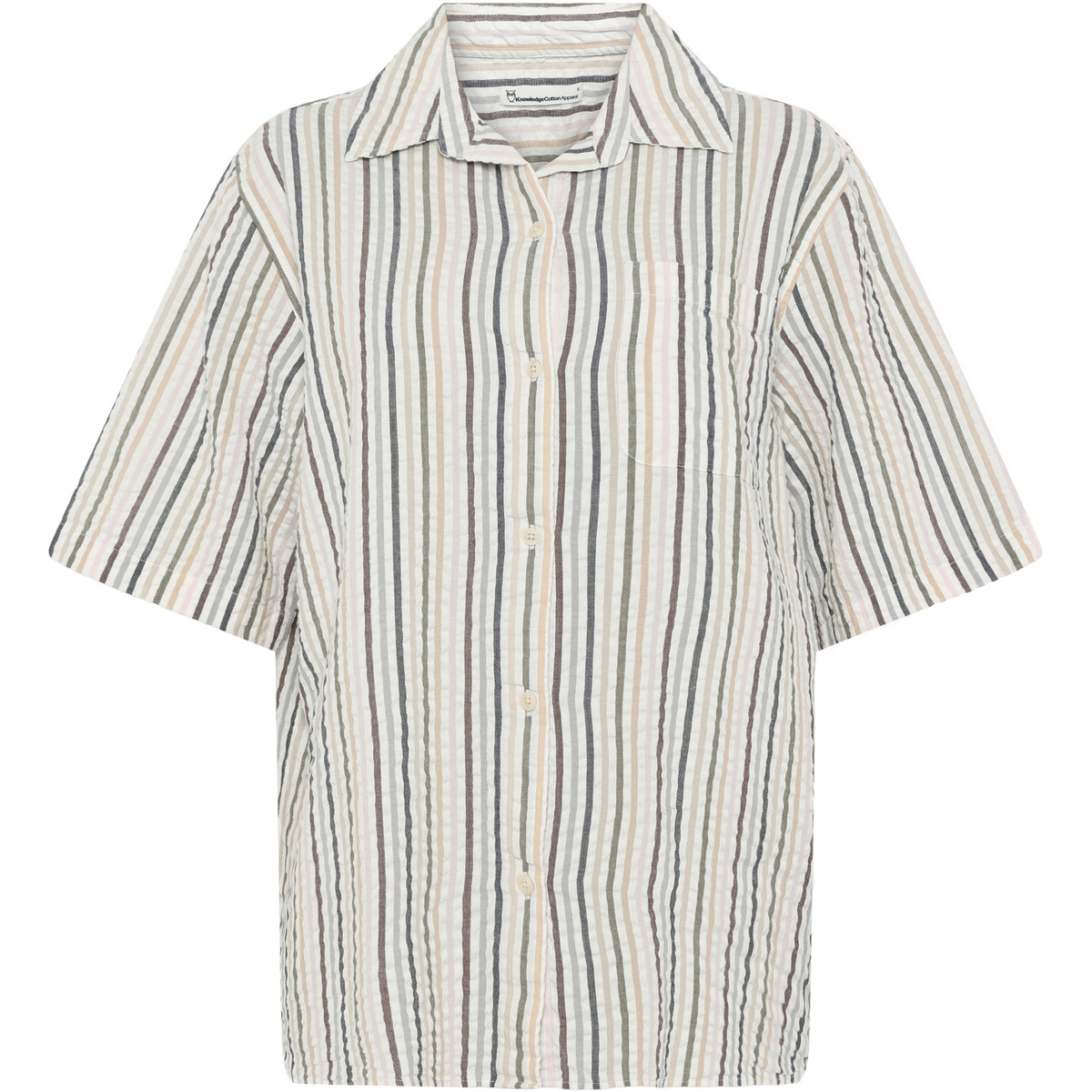 Image of KnowledgeCotton Apparel Donna Camicetta Seersucker Stripe