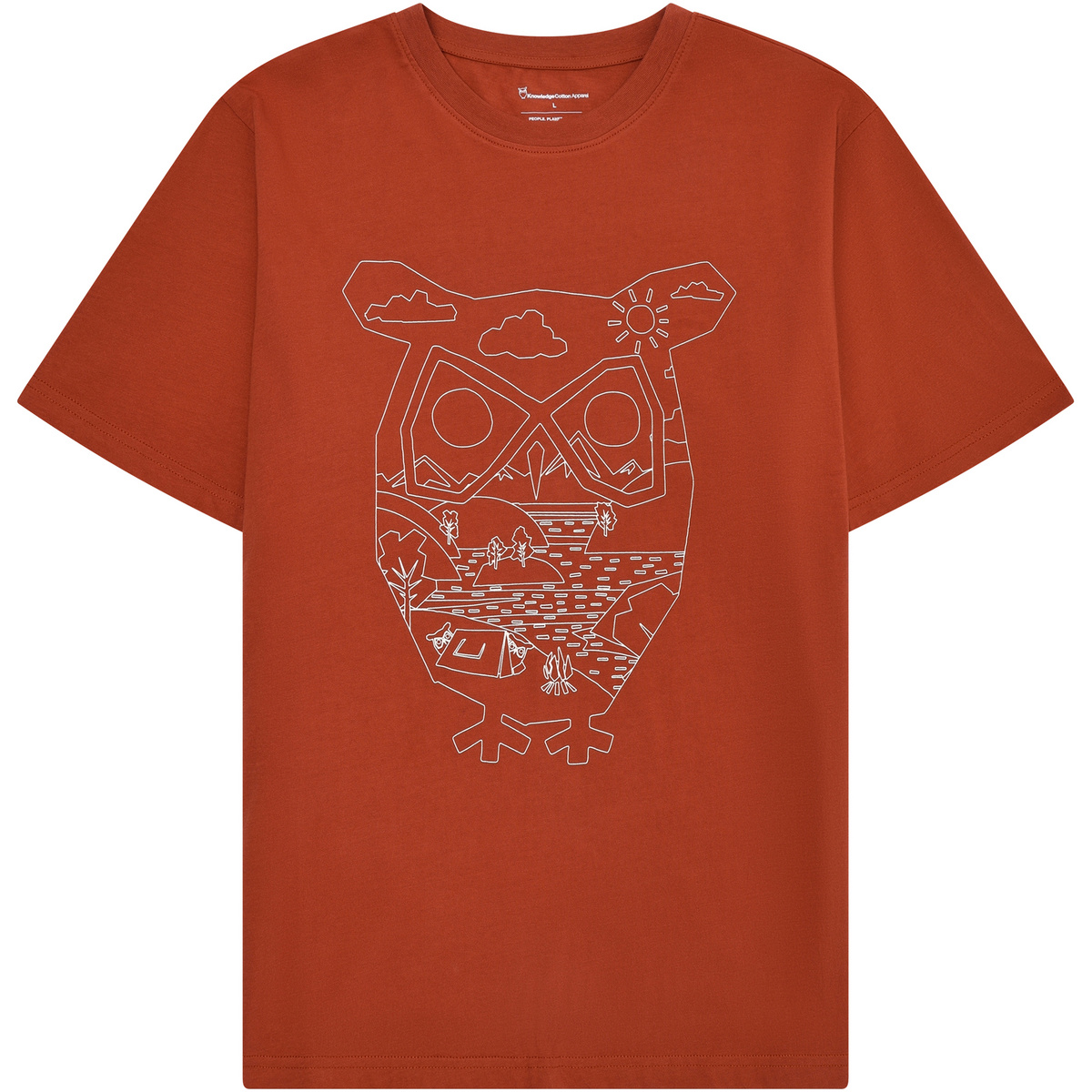 Image of KnowledgeCotton Apparel Herren Front Print T-Shirt