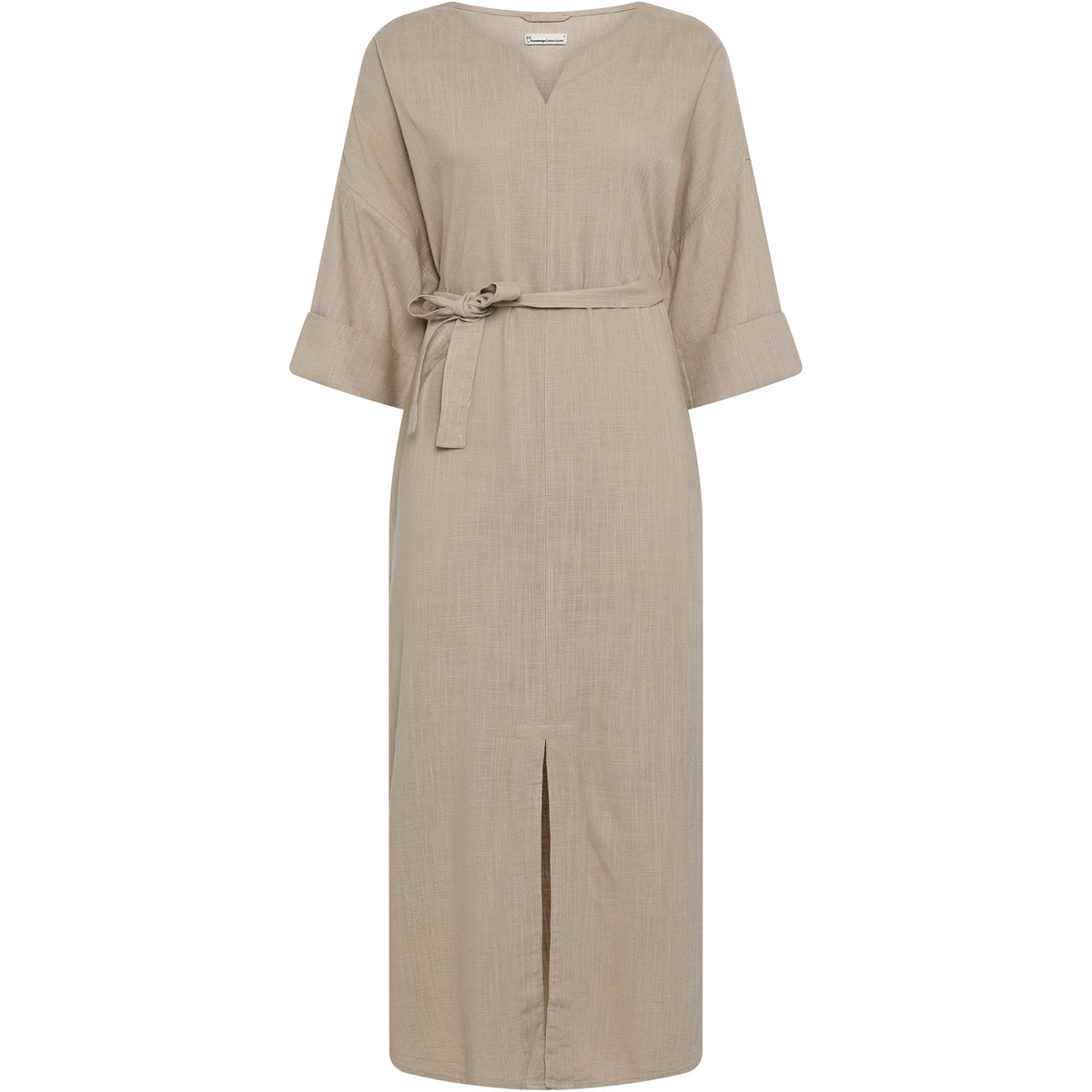 Image of KnowledgeCotton Apparel Donna Vestito Linen-Mix V-Neck