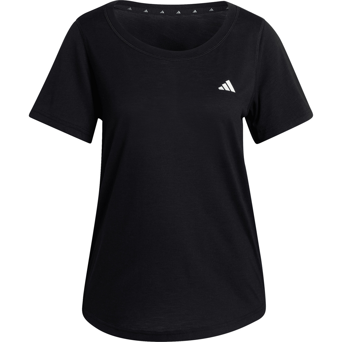 adidas Damen Scoop Neck T-Shirt (Größe L, schwarz)
