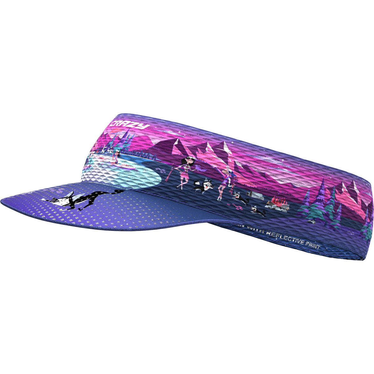 Crazy Pacman Visor Cap (Größe ONE SIZE, lila)