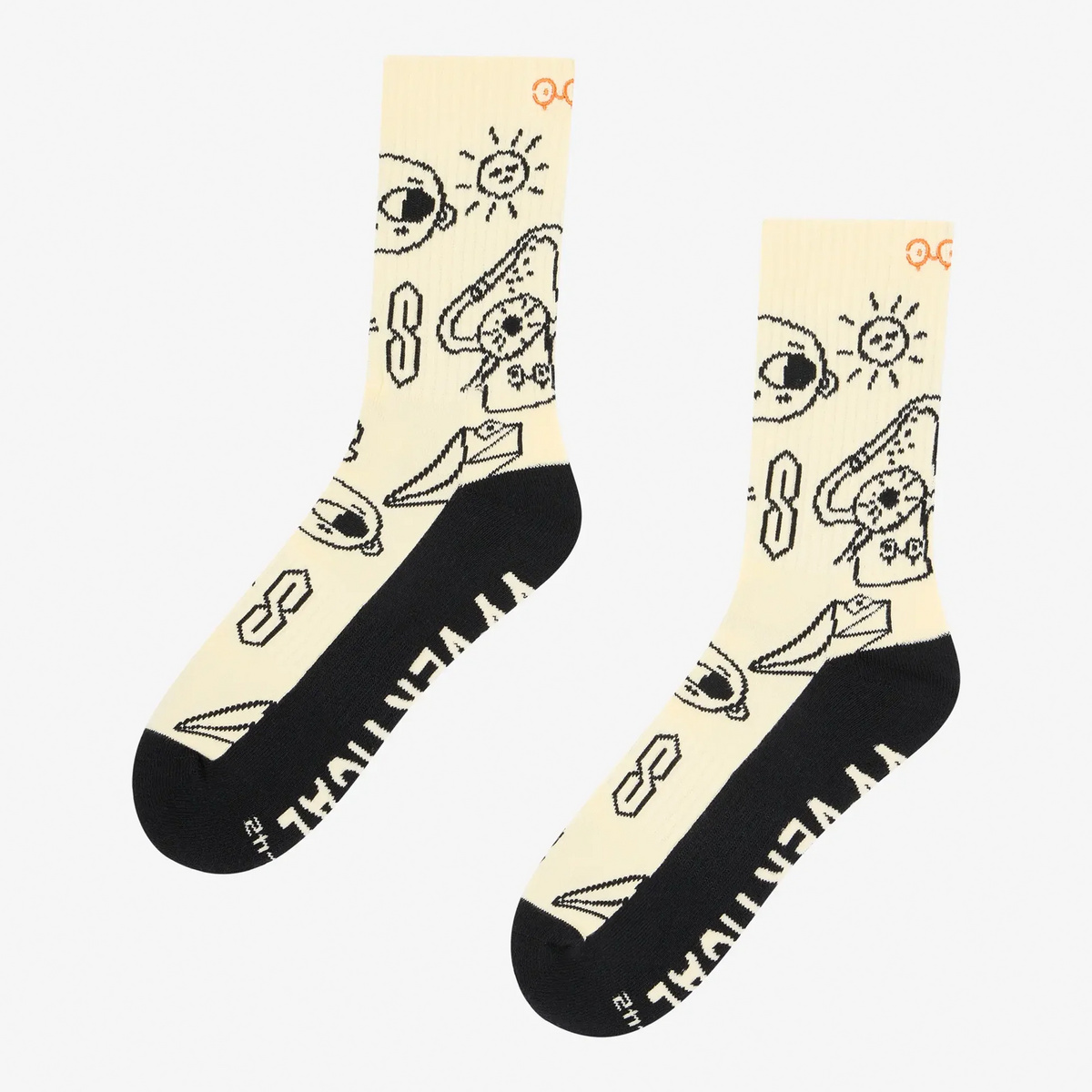 YY Vertical Chaussettes Climber Doodle (taille 35 , Beige)