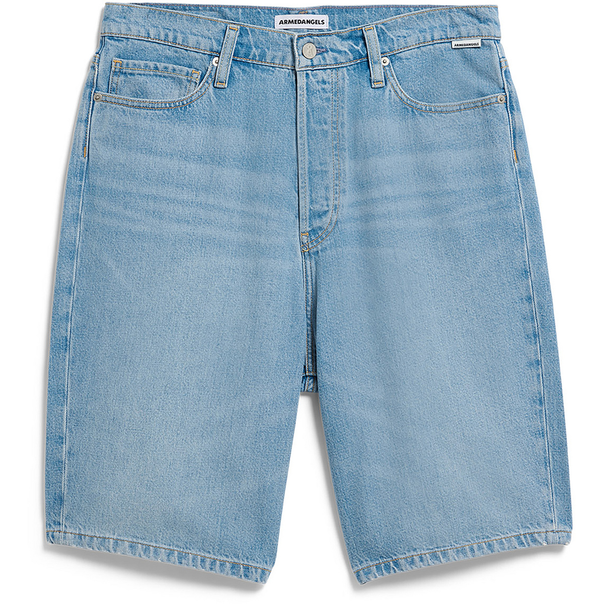 Image of Armedangels Uomo Pantaloncini Baggy Hemp Blend Denim