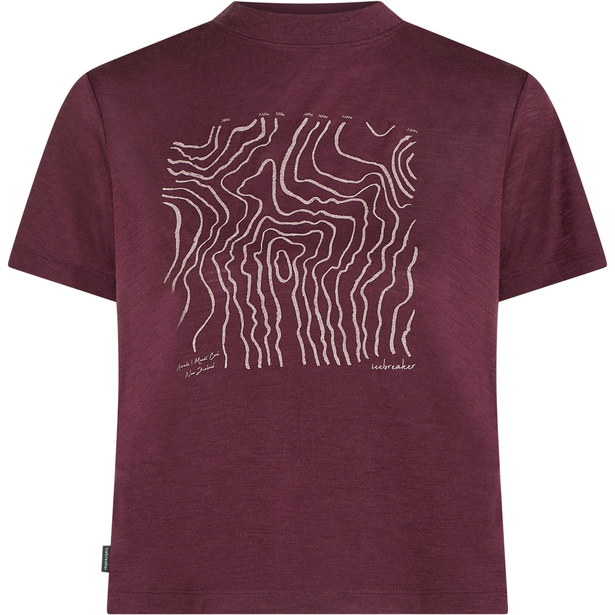 Icebreaker Damen Merino 150 Tech Lite Crop Great Heights T-Shirt (Größe M, sch