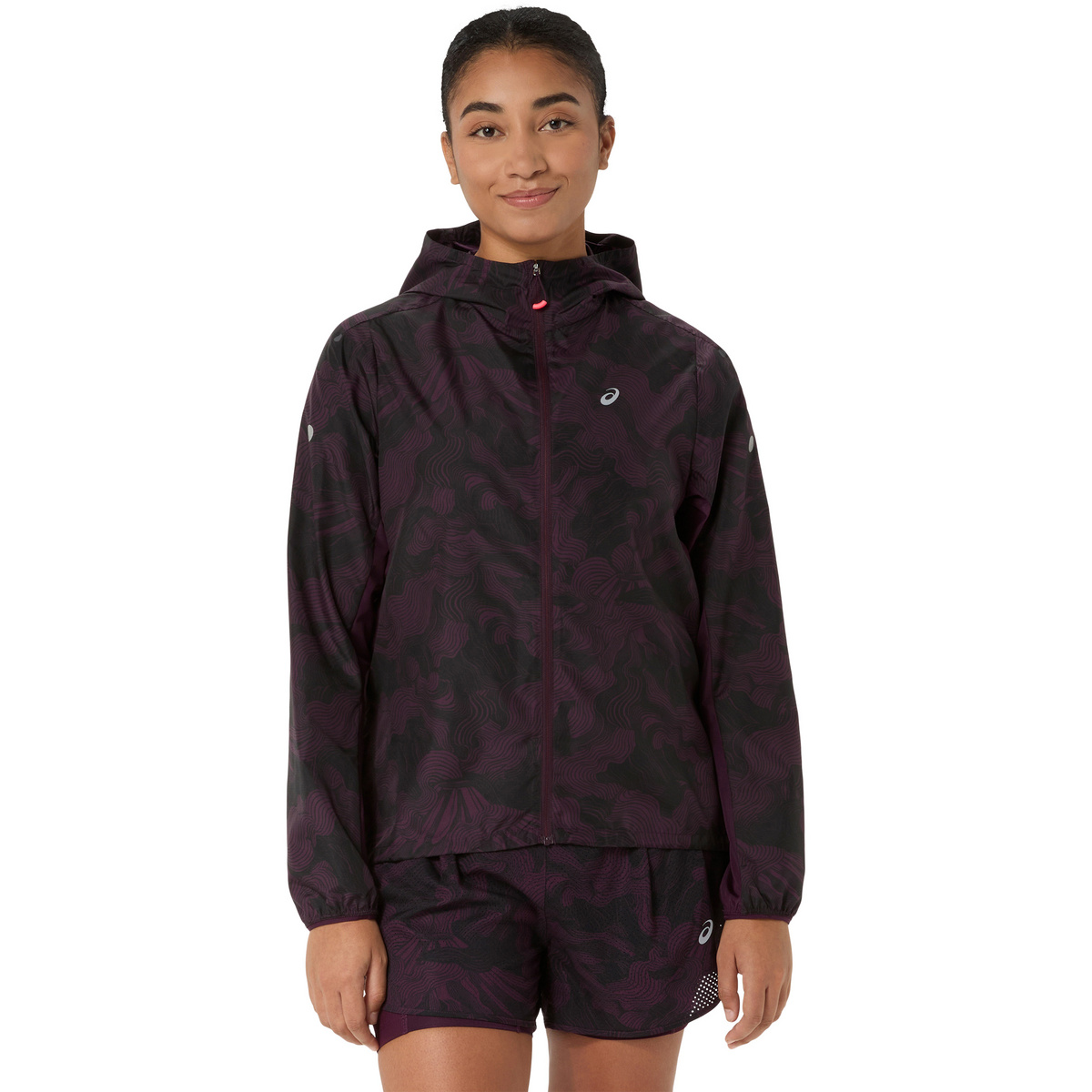 Asics Damen Fujitrail Packable Jacke (Größe L, schwarz)