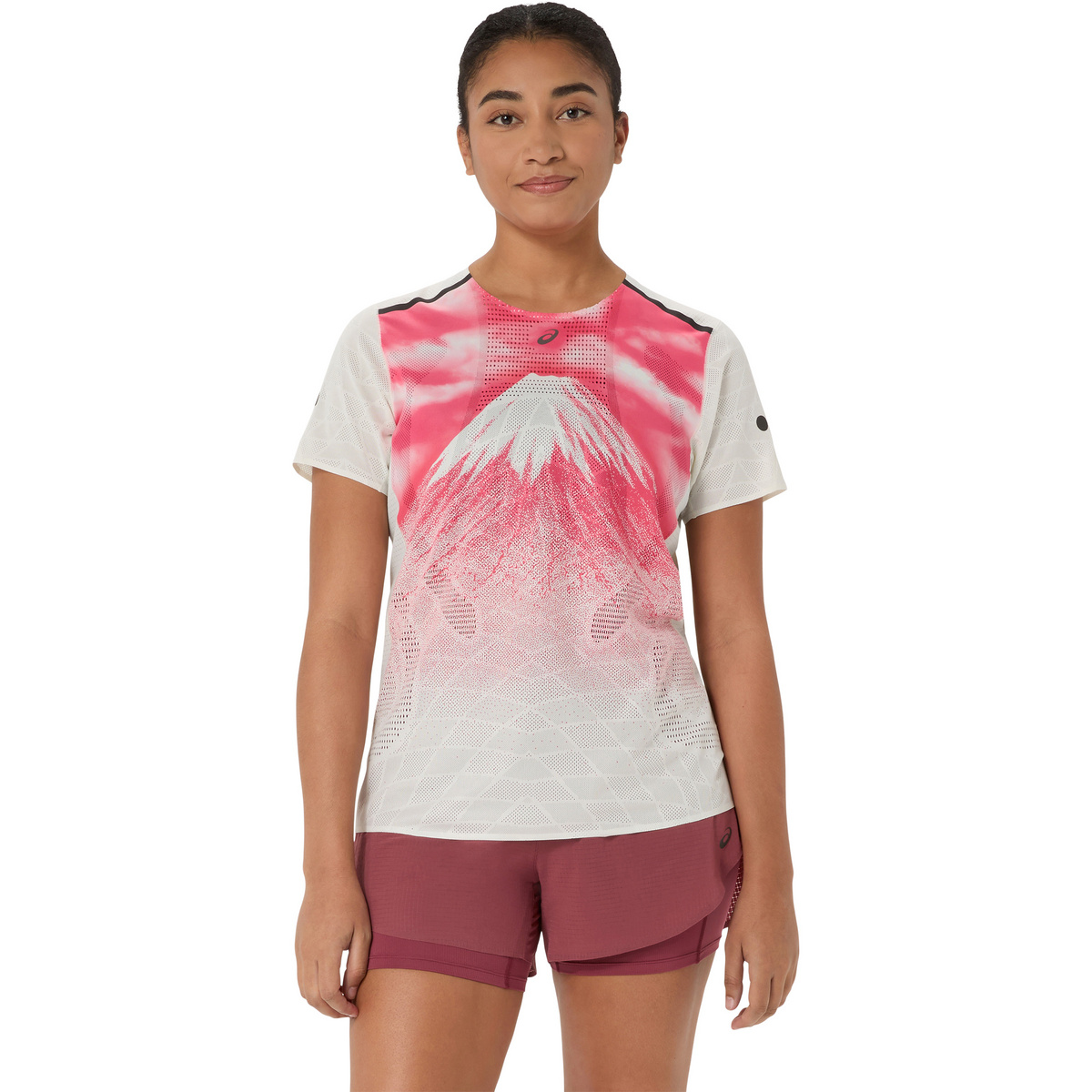 Asics Damen Fujitrail Elite Graphic T-Shirt (Größe L, grau)