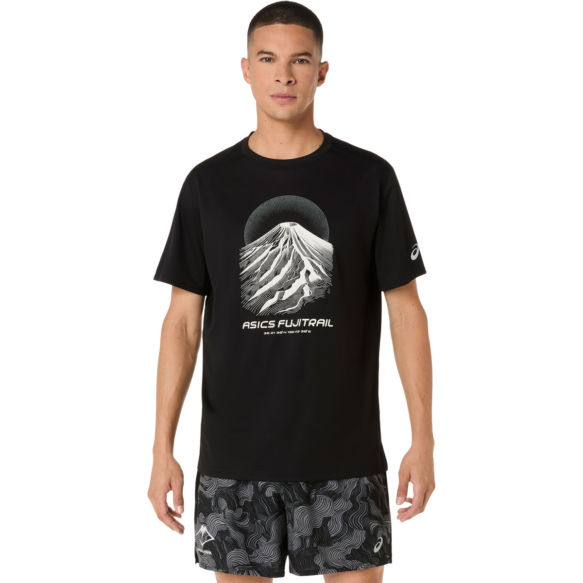 Asics Herren Fujitrail Logo T-Shirt (Größe S, schwarz)