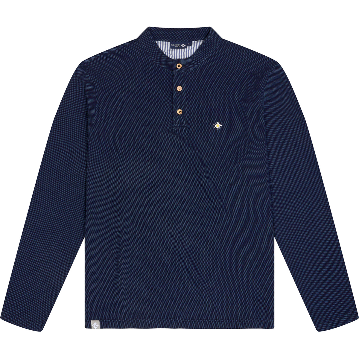 Image of Bavarian Caps Herren Edelweiß Feinstrick Polo Longsleeve