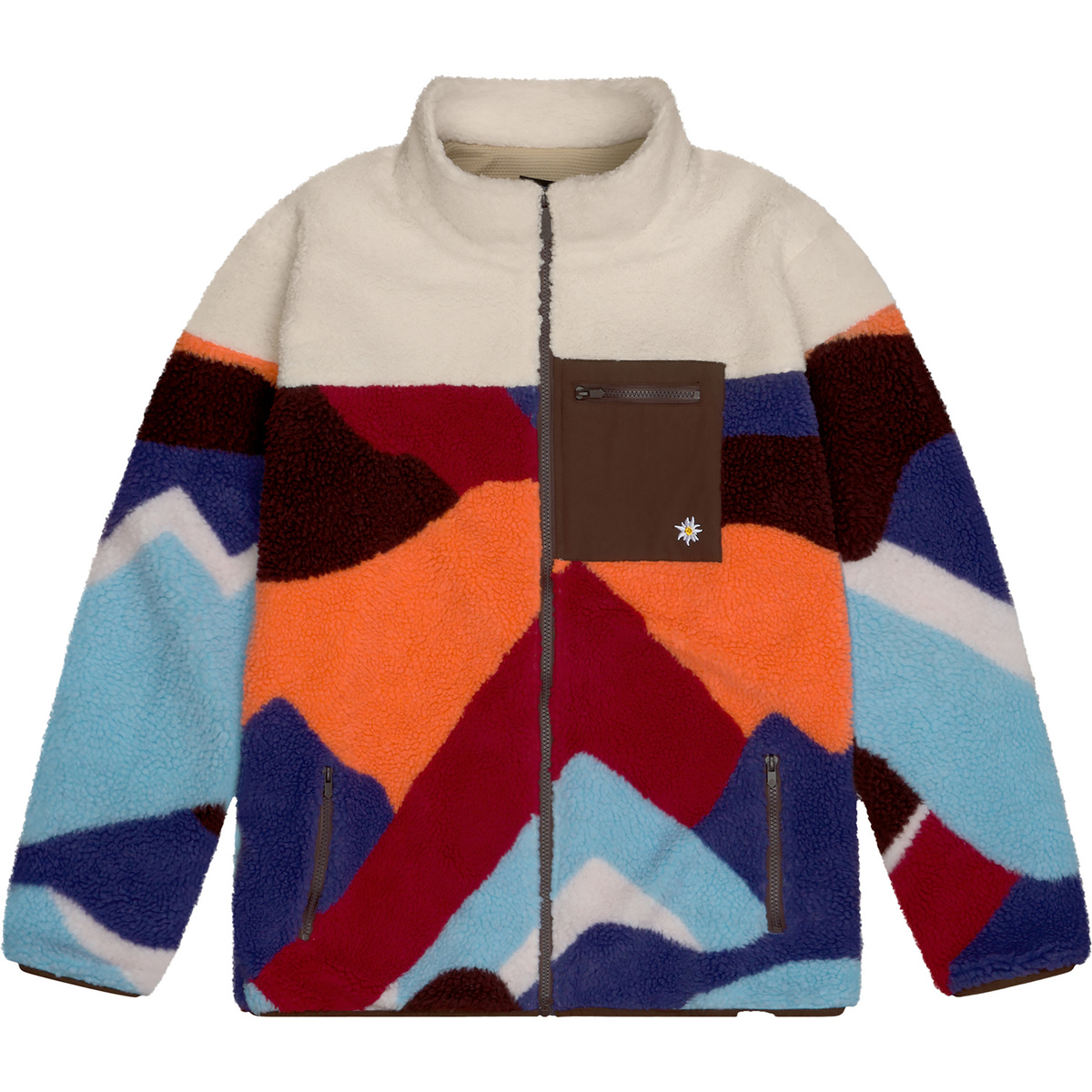 Image of Bavarian Caps Herren Edelweiß: Alpenglühen Sherpa Jacke