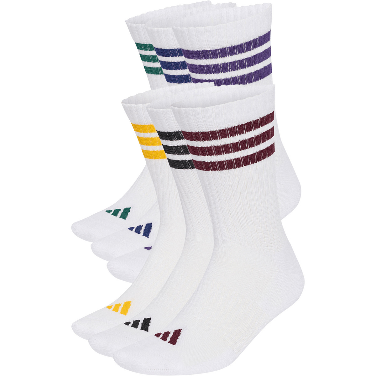 Image of adidas 3 Stripes Crew 6er Pack Socken