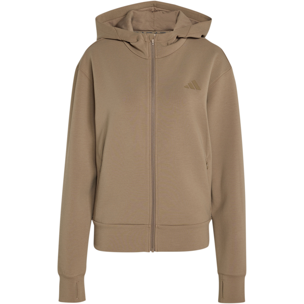 adidas Damen D4T Workout Hoodie Jacke (Größe S, beige)