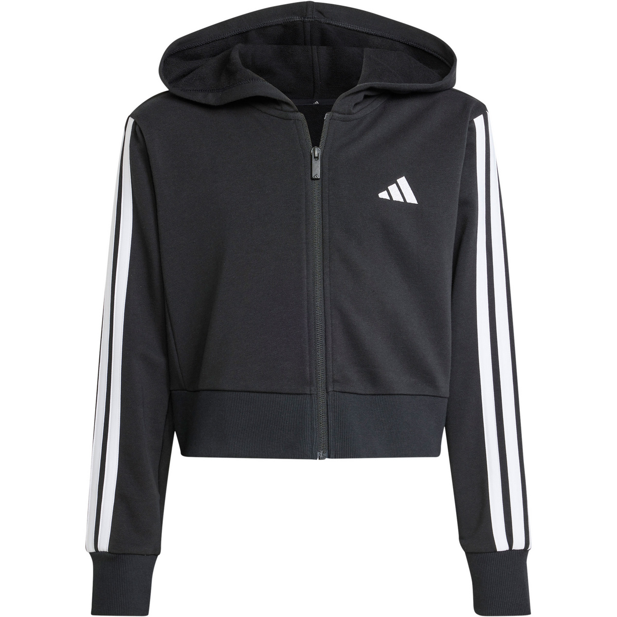 adidas Kinder Essentials Zip Hodded Jacke (Größe 140, grau)