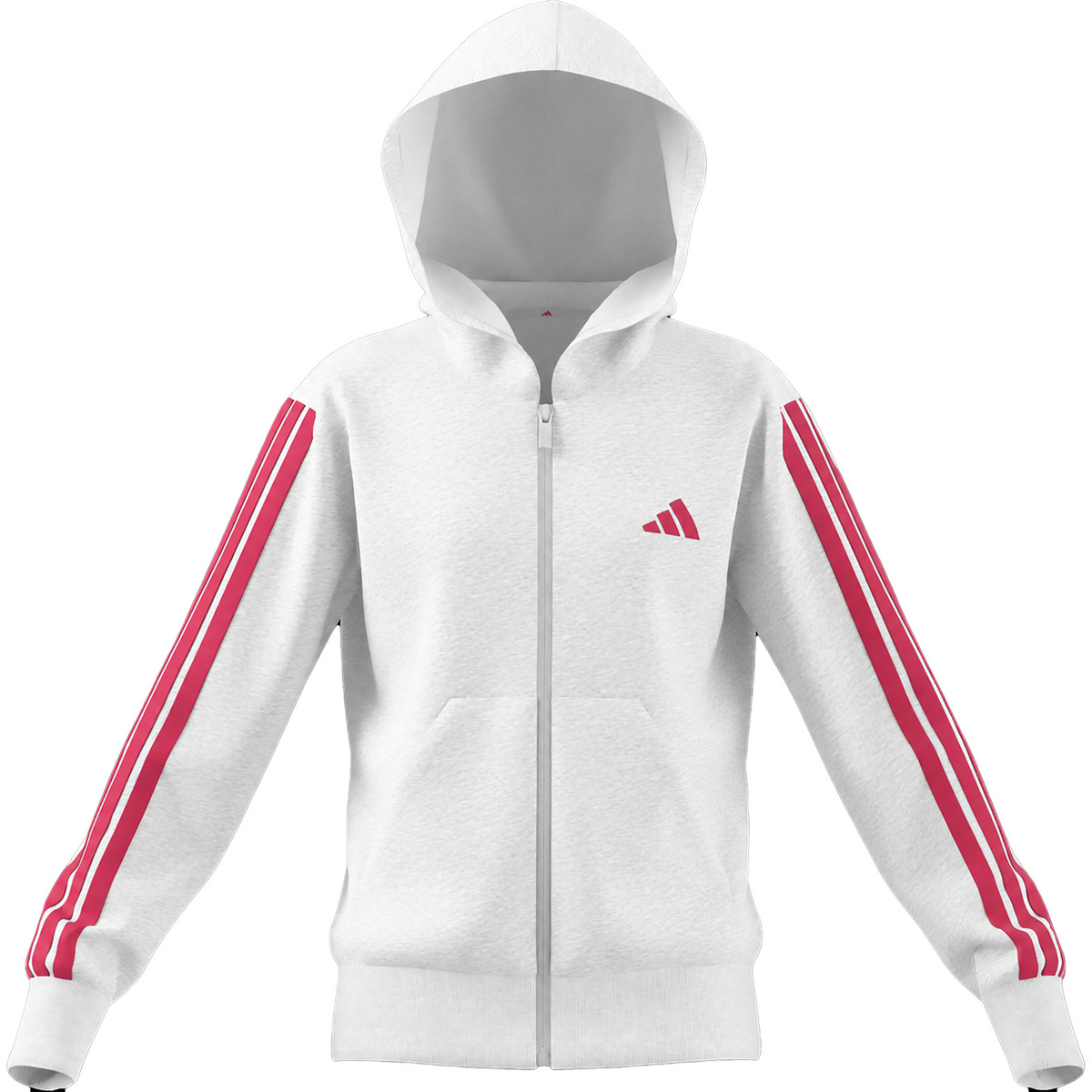 adidas Kinder Essentials 280 Zip Jacke (Größe 116, weiss)