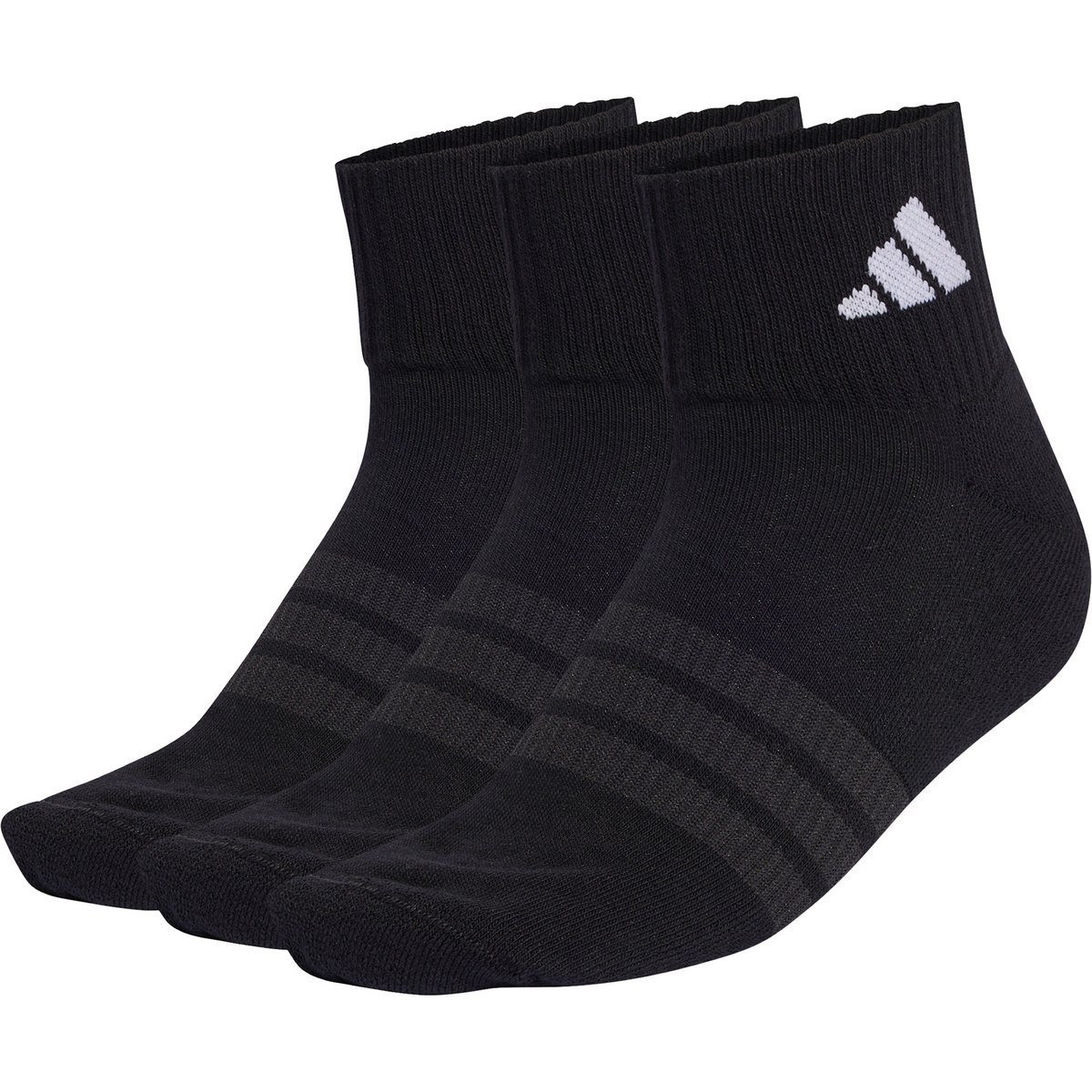 adidas Cushioned Ankle 3er Pack Socken (Größe 46 , black-black-white)