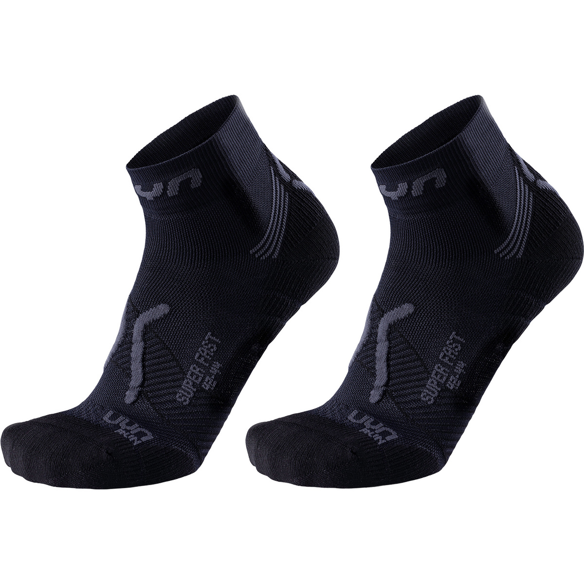 Uyn Herren Run Super Fast 2er Pack Socken (Größe 39 , schwarz)
