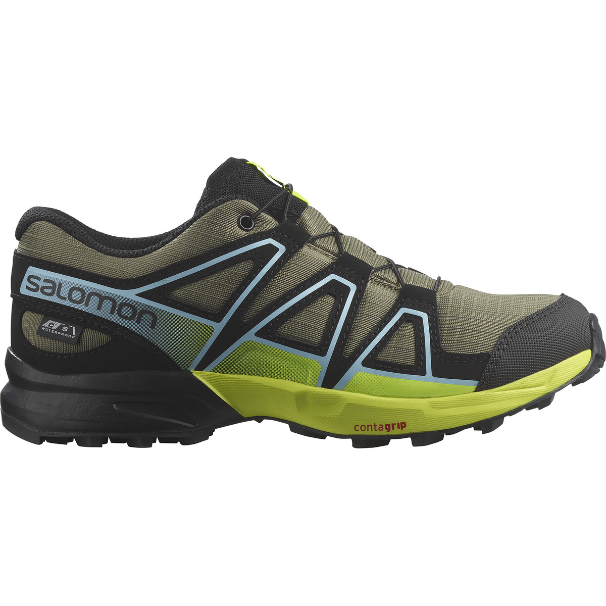 Salomon Kinder Speedcross CSWP Schuhe (Größe 31, oliv)