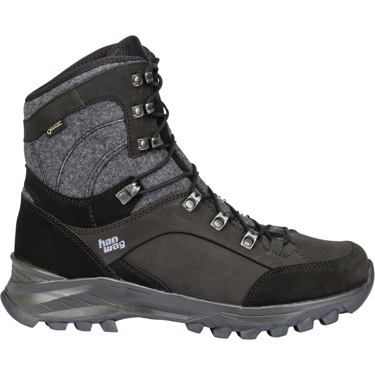Hanwag Uomo Scarponi Banks Winter GTX (Taglia 41.5, Nero)